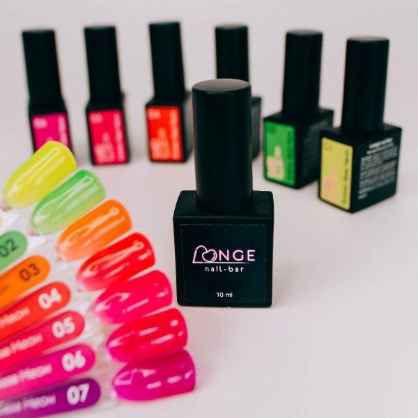 LONGE nail-bar Руббер база Неон (Rubber Base Neon)