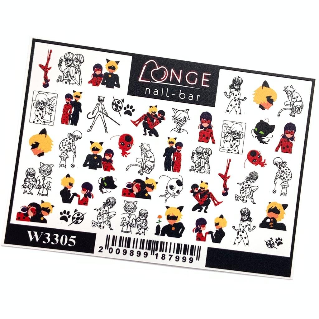 LONGE nail-bar Слайдер-дизайн (W3305 (Леди Баг)), изображение 1.